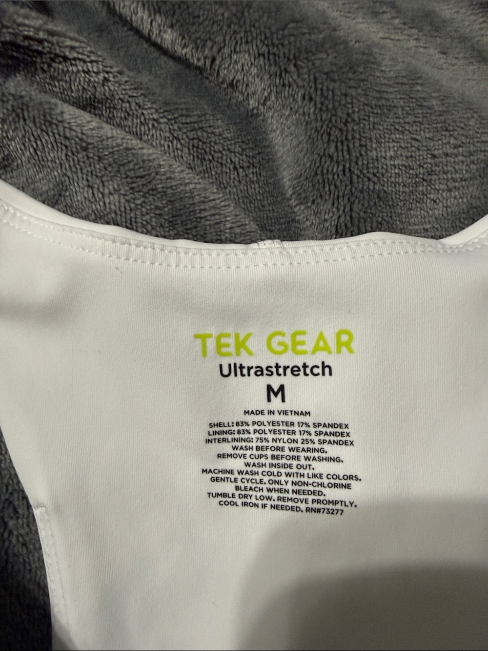 tek gear White V-Neck Racerback Tank Top - Picture 2 of 4